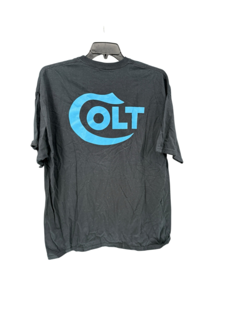Men's Gildan Colt Graphic T-Shirt Black Blue Size XXL